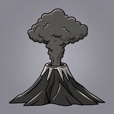 Erupting Volcano Illustration