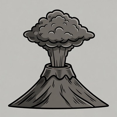 Erupting Volcano Illustration