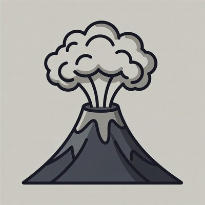 Erupting Volcano Illustration