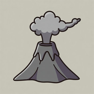 Erupting Volcano Illustration