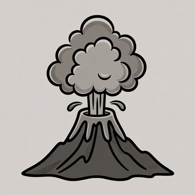 Erupting Volcano Illustration