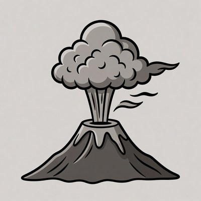 Erupting Volcano Illustration