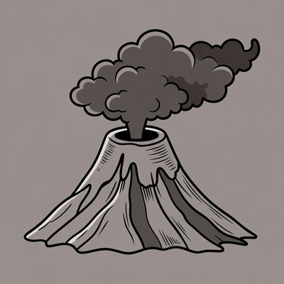 Erupting Volcano Illustration
