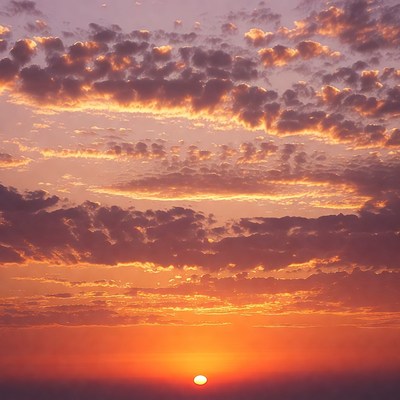 Vibrant Sunset with Orange Sun