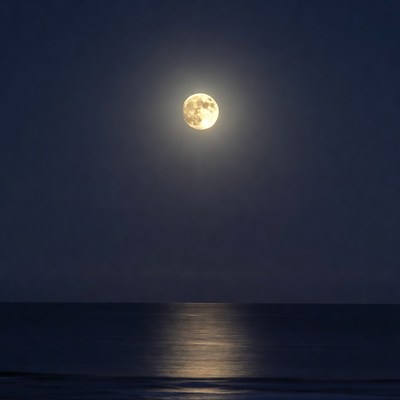 Full Moon Reflecting on Ocean