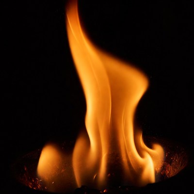 Burning Flames in Fire Pit