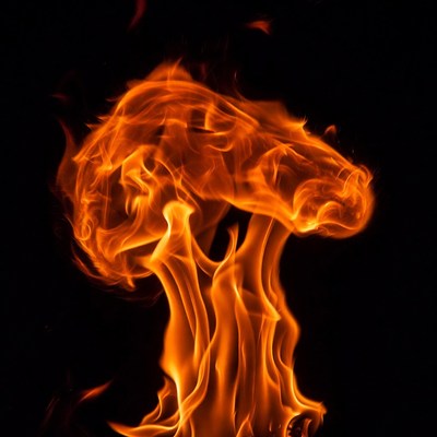 Fiery Mushroom Flame Explosion