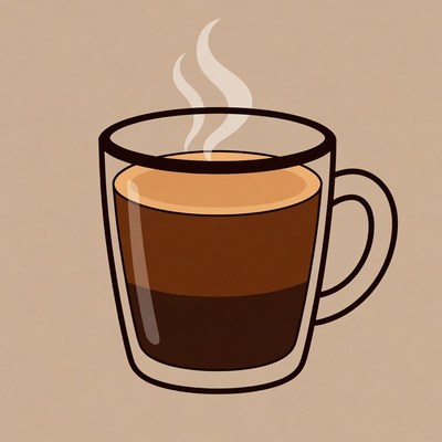 Steaming Espresso in Glass Cup