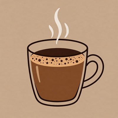 Steaming Hot Coffee Cup Illustration