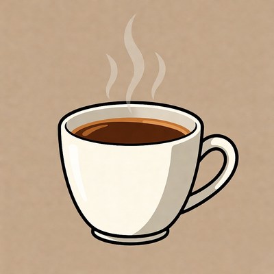 Steaming Hot Coffee Cup Illustration
