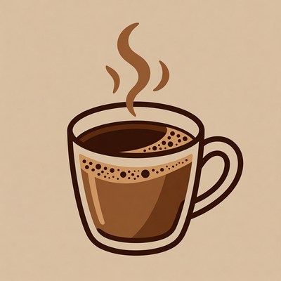 Steaming Coffee Cup Illustration