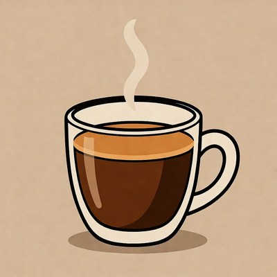 Steaming Coffee Cup Illustration
