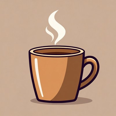 Steaming Hot Coffee Cup Illustration