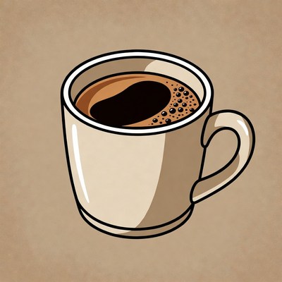 White mug with steaming coffee