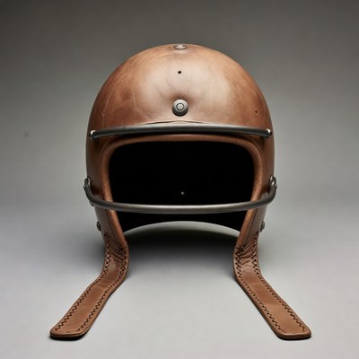 Brown Leather Football Helmet