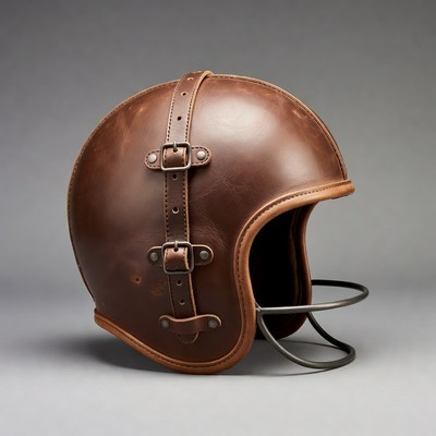 Brown Leather Football Helmet