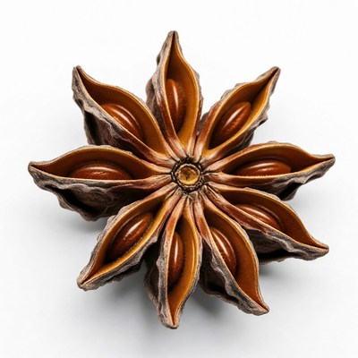 Star Anise on White Background