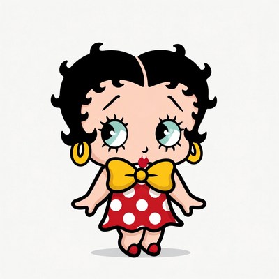Cartoon Betty Boop in polka dot dress