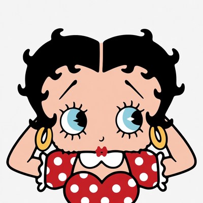 Betty Boop winking with hands on cheeks
