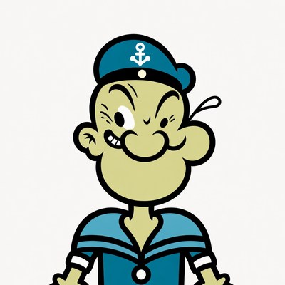 Popeye cartoon character winking