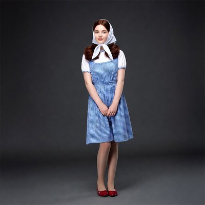 Girl in Blue Gingham Dorothy Dress