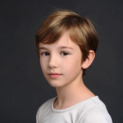 Young boy with short brown hair
