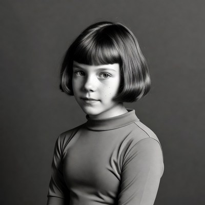 Girl with bob haircut portrait