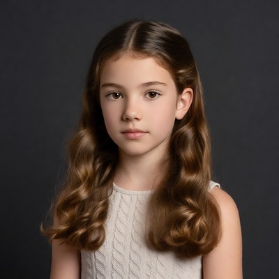 Young girl with long brown hair