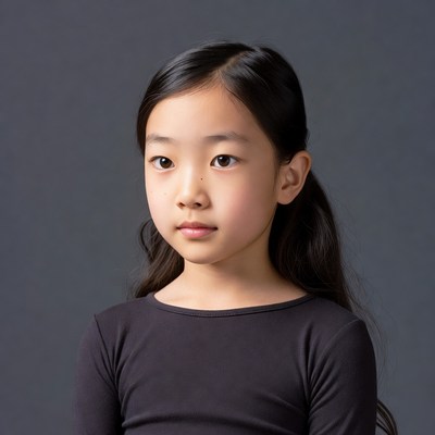 Asian girl in black turtleneck