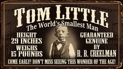 Tom Little World's Smallest Man Vintage Sign