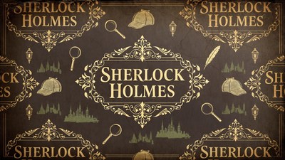Sherlock Holmes Illustration with Magnifying Glass