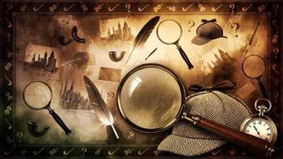 Sherlock Holmes Detective Magnifying Glasses Illustration