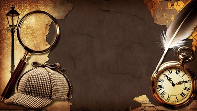 Vintage Detective Magnifying Glass Hat Clock