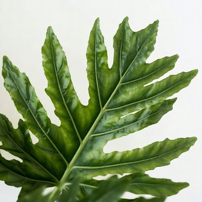 Monstera Leaf Isolated on White