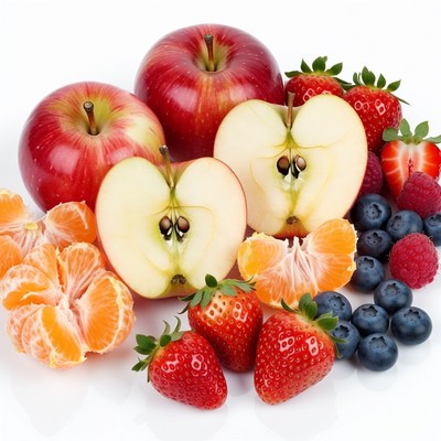 Fresh Apples Strawberries Oranges Berries