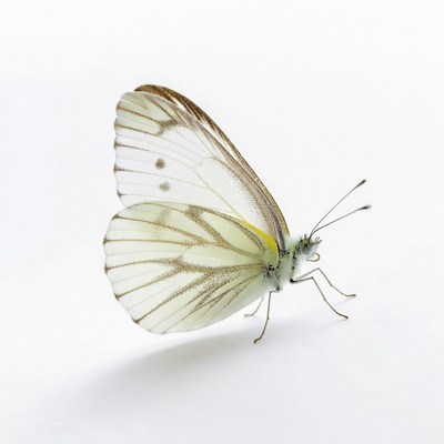 White Butterfly on Isolated Background