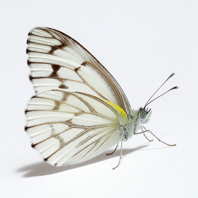 White butterfly with black markings