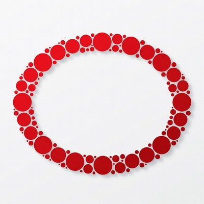 Red Dots Oval Frame