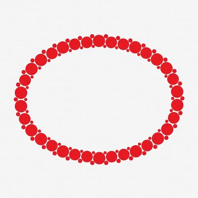 Red Beaded Oval Circle