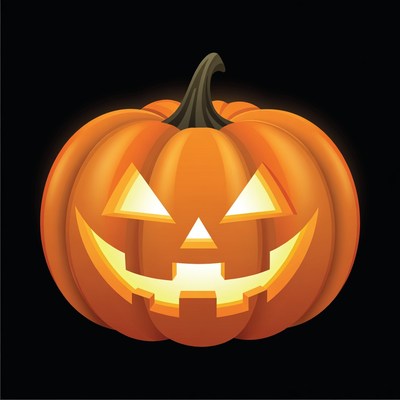 Lit Jack-o'-lantern Pumpkin