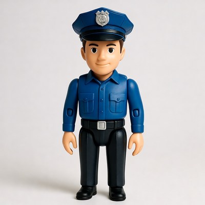 Blue Police Officer Action Figure
