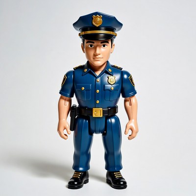 Asian police officer action figure