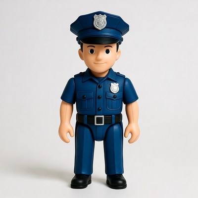 Cartoon police officer standing