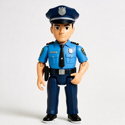 Blue Police Officer Action Figure