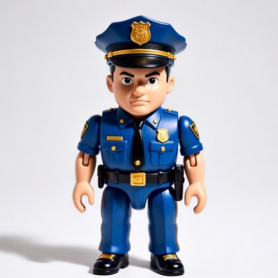 Chibi Asian police officer figurine