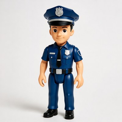Cartoon police officer standing