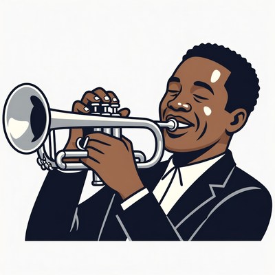 African-American man playing trumpet
