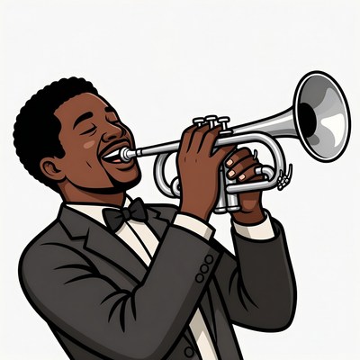 African-American man playing trumpet