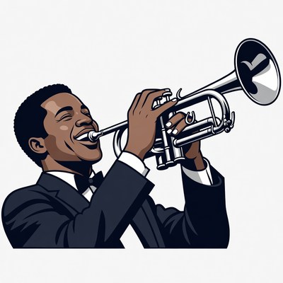 African-American man playing trumpet