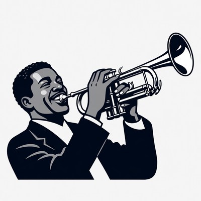 African-American man playing trumpet